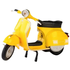MSZ 1976 Vespa 200 Rally Italian Yellow Scooter Diecast Motorcycle Model 1:18 Scale Toy