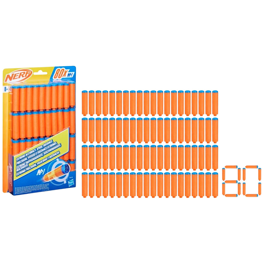 Nerf N1 80-Pack Dart Refill Pack Extra Foam Darts for Compatible Blasters Games Kids Play