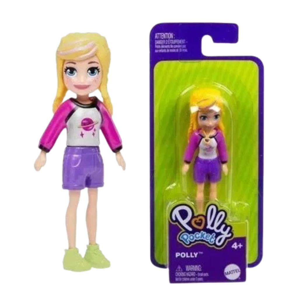 Polly Pocket Accessories Doll Set 9 Cm Trendy Outfit & Mini Dolls Mattel Toy