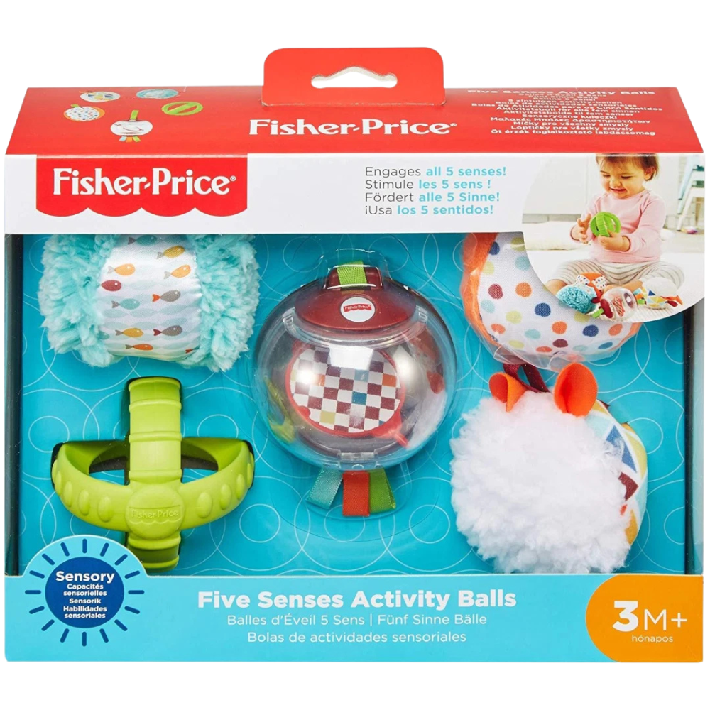 Fisher-Price Five Senses Activity Balls Fxc32 Baby Sensory Development Toy Set 0+ New