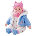 16" Baby Doll Girl Louise Soft Body Toy with 16 Sounds Dummy & Coat Blue