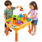 25pc Sand and Water Table with Water Mill Kids Outdoor Garden Play Equipment Toy 3+ Yellow