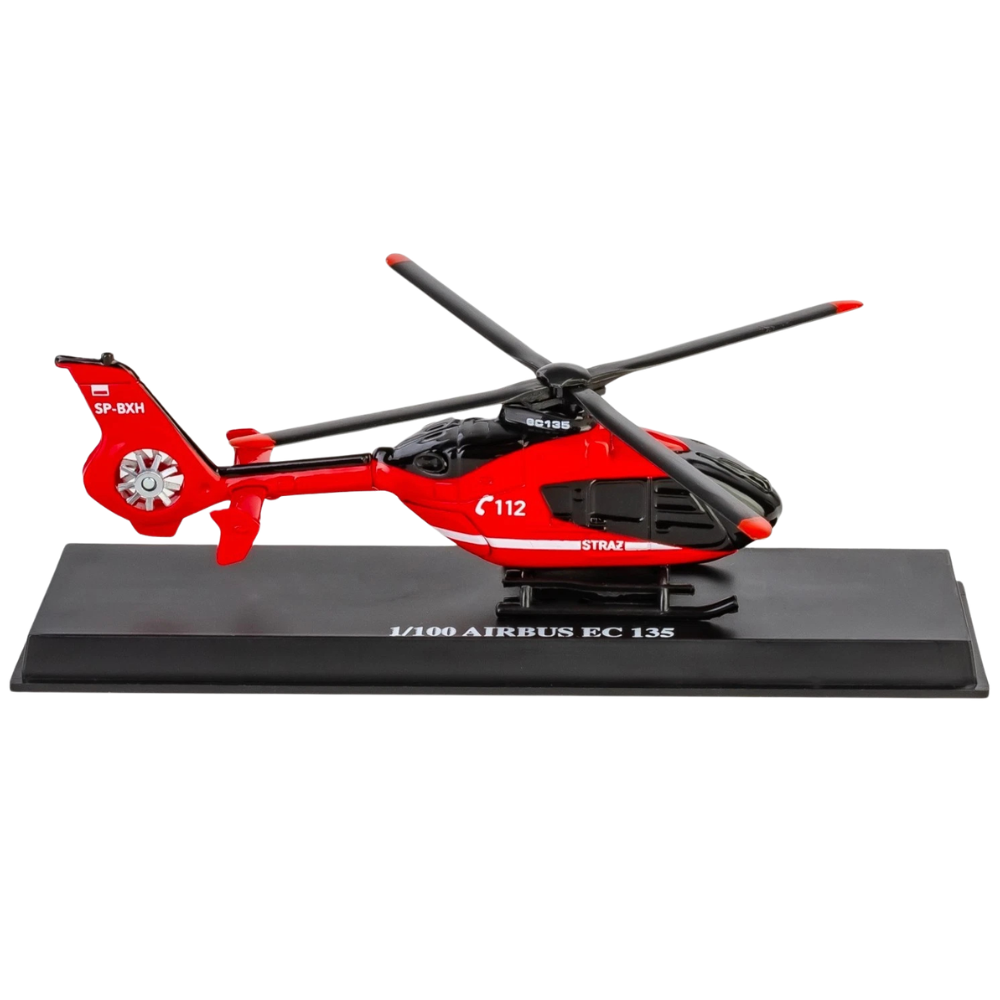 Daffi Polish Fire Brigade Airbus Ec135 Helicopter Diecast Model Toy 1:100 Scale Collectible