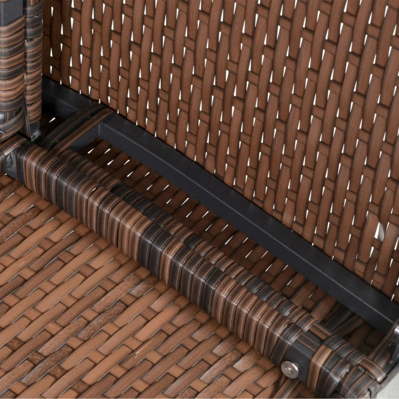 Mixed Brown Rattan Sofa Set with Glass-Top Table – 6-Piece Patio Furniture