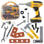 20 Pcs Kids Tool Set with Electric Drill Toy Case Construction Building Role Play Kit