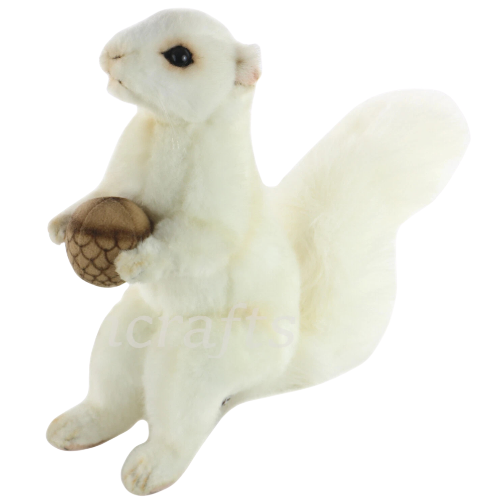 Hansa White Squirrel with Acorn Soft Toy Plush 7742 Brand New Lincrafts Uk Wildlife Gift