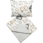 Baby Blanket and Pillow Set Jungle Giraffe Waffle Cotton Bedding for Crib and Pram