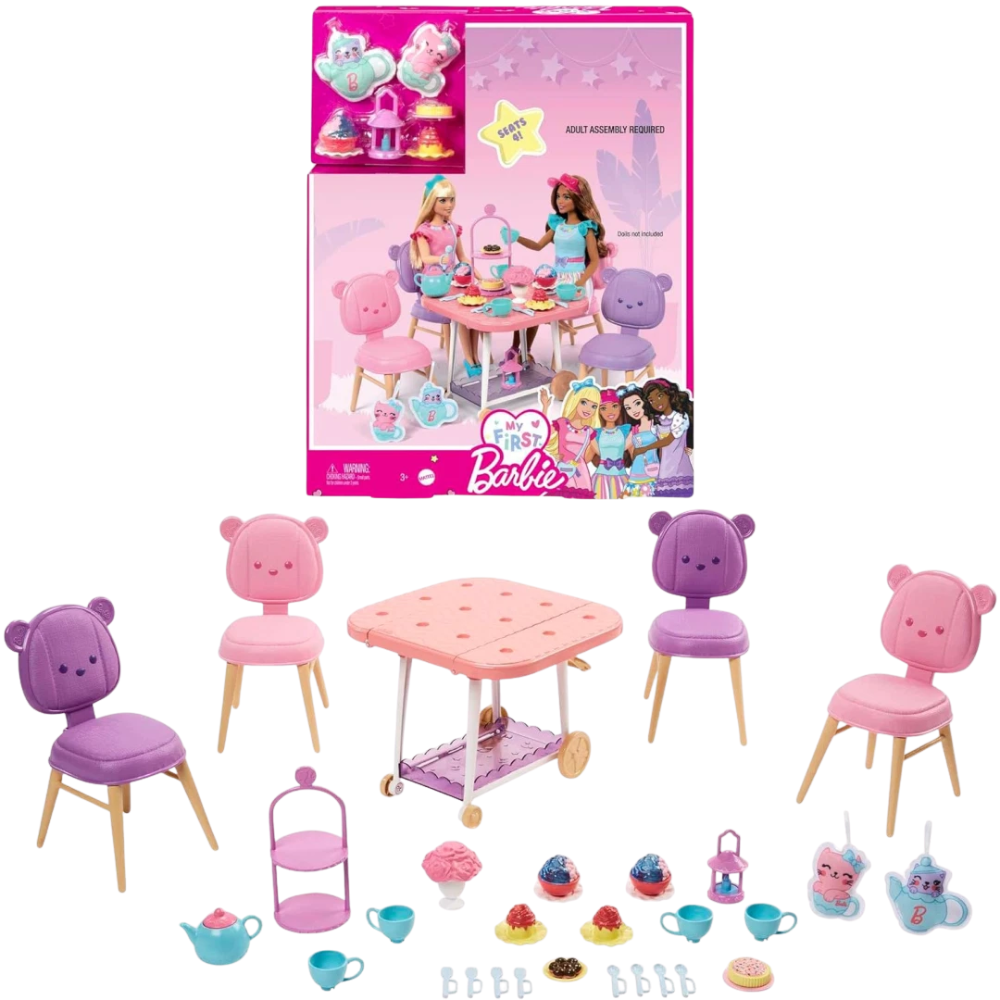 My First Barbie Tea Party Playset Accessories New Kids Toy Pretend Play Gift Set