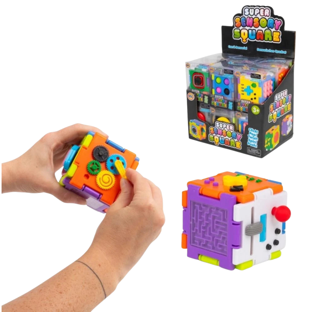 Super Sensory Square Fidget Toy Spin Pop Twist Click Interactive Sensory Toy Uk