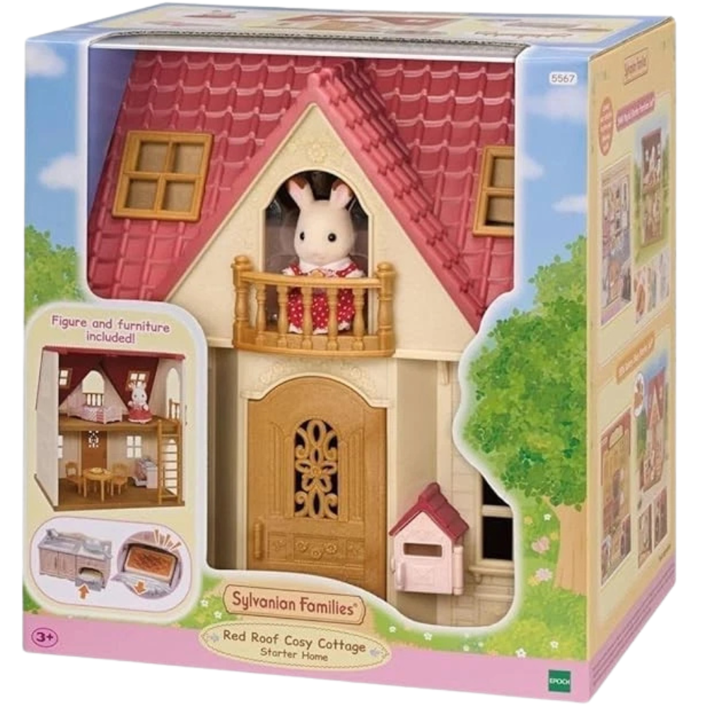 Sylvanian Families Red Roof Cosy Cottage Dollhouse Playset 5567 for Imaginative Kids Play