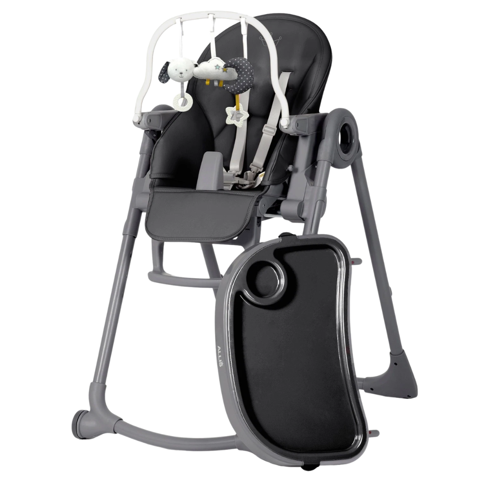 Baby High Chair Folding Toddler Feeding Seat with Toy Bar