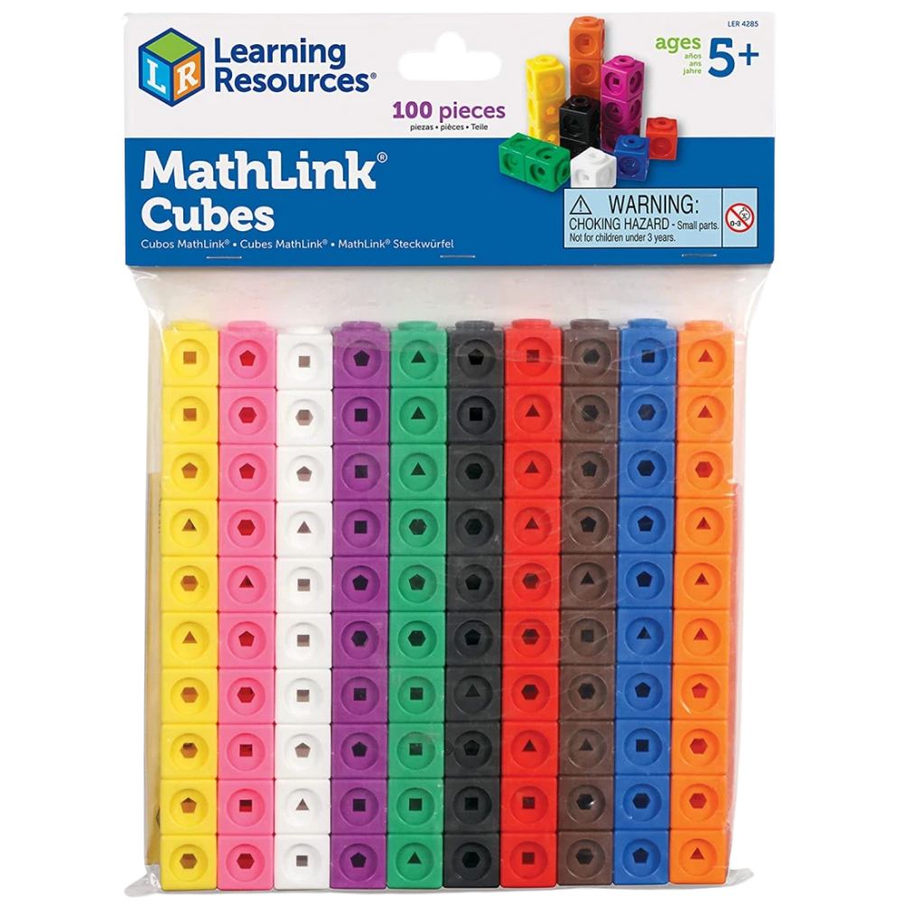 Learning Resources MathLink Cubes Set of 100 Educational Toy Multicolor