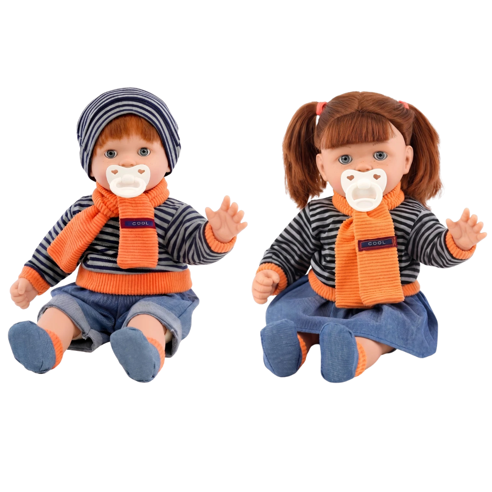 18 Inch Realistic Ginger Baby Doll Soft Body Sleeping Freckles Dummy Sounds Lifelike Toy