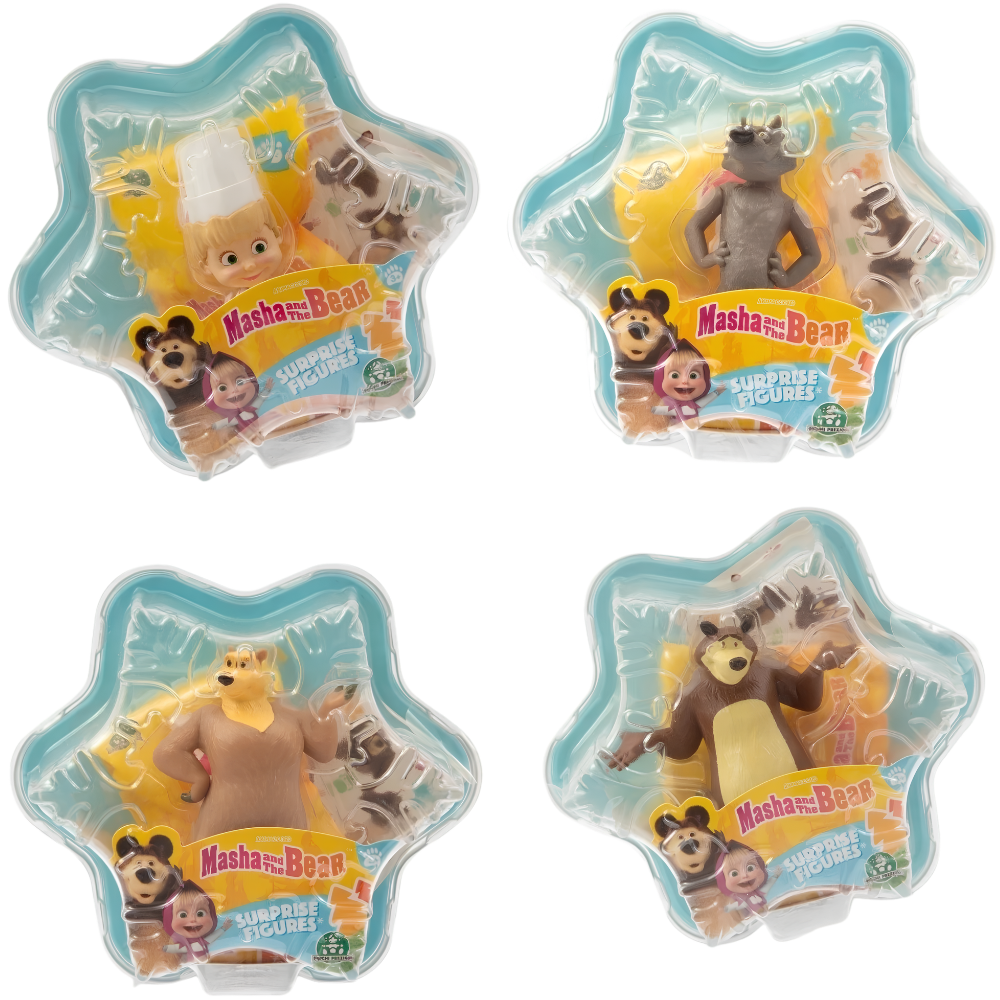 Masha and the Bear Surprise Figures 2-Pack Capsule with 1 Visible + 1 Mystery Figure