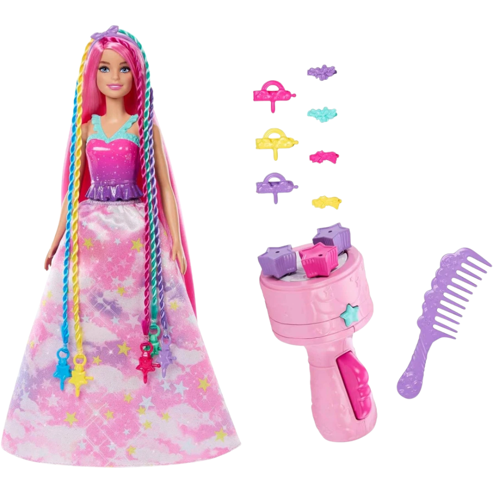 Barbie Dreamtopia Twist 'N Style Fantasy Braid Doll Rainbow Hair Accessories