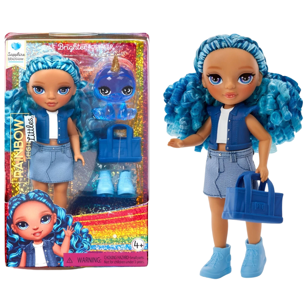 Rainbow High Littles Sapphire Bradshaw Doll by Mga, Colourful Fashion Toy for Boys and Girls