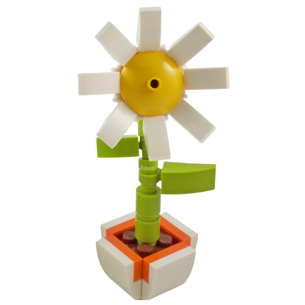 LEGO Daisy Flower Building Kit 11cm Custom Floral Model Gift