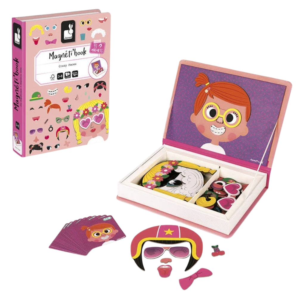 Janod Girls Dress Up Magneti'Book Magnetic Toy 46 Magnets 8 Outfit Cards