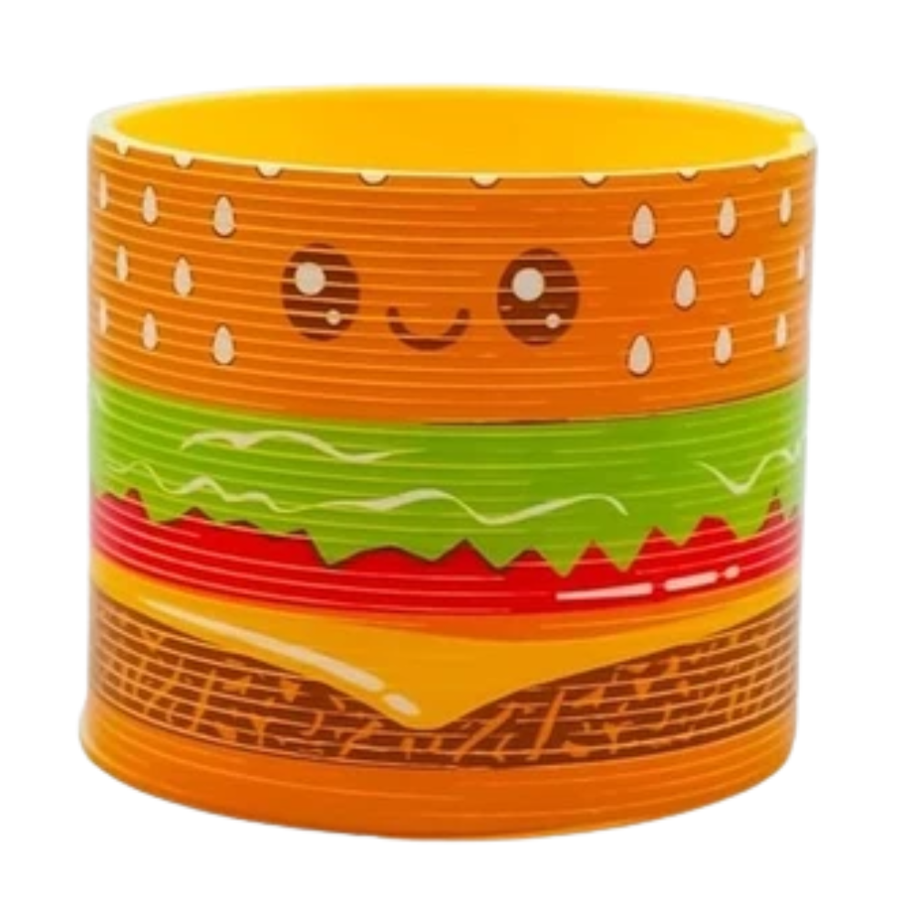Hamburger Magic Spring Slinky Fidget Toy Kids 3+