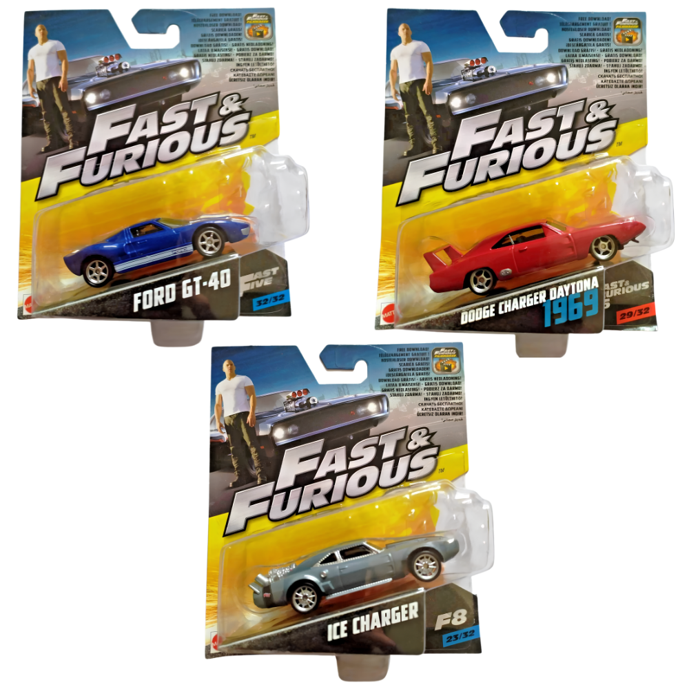 Hot Wheels Fast & Furious Retro Car 1:55 Die-Cast Fcf35 Assortment Dodge & Ford