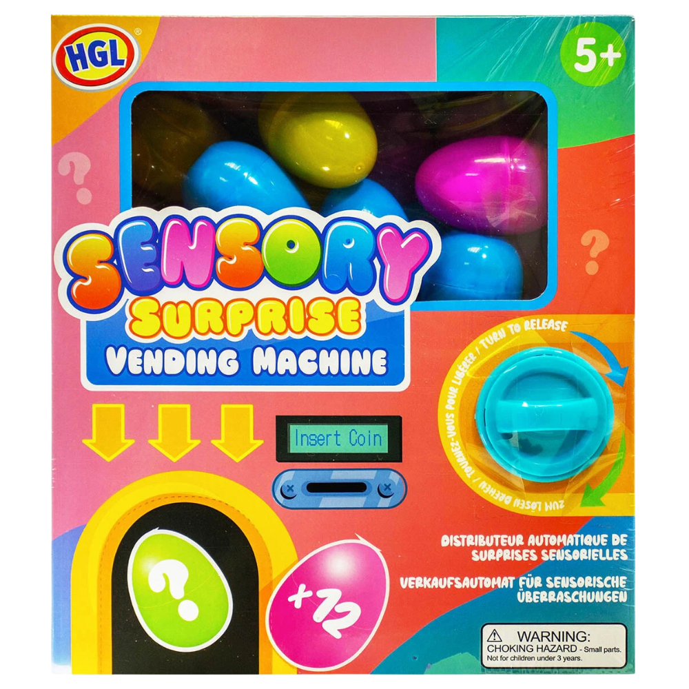 Sensory Surprise Vending Machine Fidget Toy with 12 Surprise Eggs for Kids Aged 3+