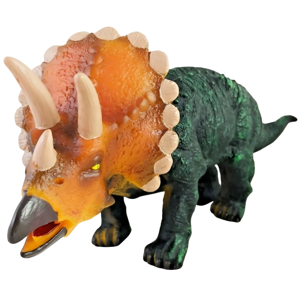 17 Inch Triceratops Dinosaur Toy, Soft Rubber Realistic Jurassic Figure Gift for Kids