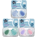 Tommee Tippee 6-Pack Night Glow Soothers 18 Months+, Orthodontic Silicone Dummies with Steriliser