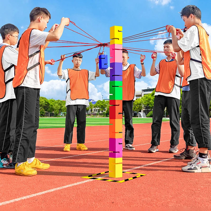 Teamwork Tower Building Game – Outdoor Group Activity & Team Play Toy