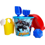 Toyland Spiderman 6 Piece Bucket & Spade Set With Watering Can, Sand & Water Beach Toys