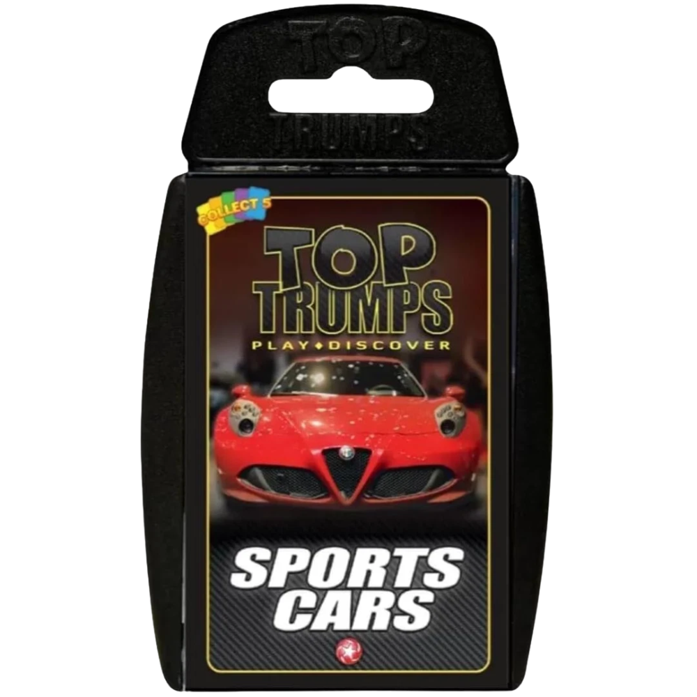 Top Trumps Sports Cars Card Game Racing Cars Educational Family Travel Game 6+ Years