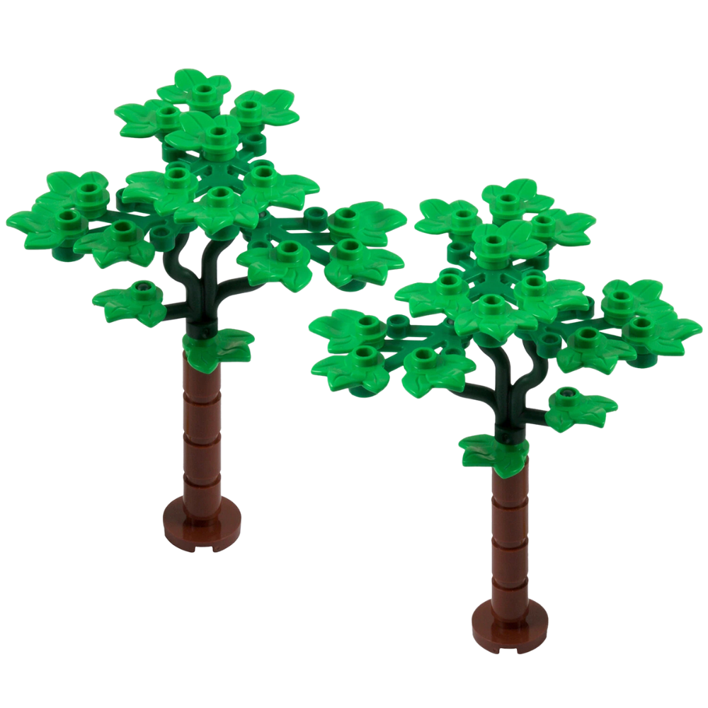 Lego Leafy Green Trees Pack of 2 New Genuine Parts 9.5cm Tall Street Scene Building Set Kit