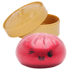 Toyland Shiny Red Squishy Bao Dumpling Sensory Fidget Toy with Steamer Box