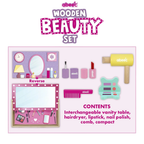 Abeec Wooden Beauty Set Pretend Makeup Vanity for Toddlers with Hairdryer Lipstick & Comb
