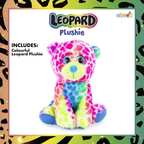 Abeec Leopard Plushie Teddy 28cm Soft & Cuddly Children's Toy Cute Wild Animal Gift