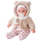 Bibi Doll Bella Bear 18 Inch Baby Doll Girl Soft Body Beige Coat Dummy Sounds Toy Gift 3yr