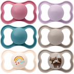 MAM Air Soother 6-18 Months Twin Pack, Orthodontic Silicone Pacifiers with Extra Airflow