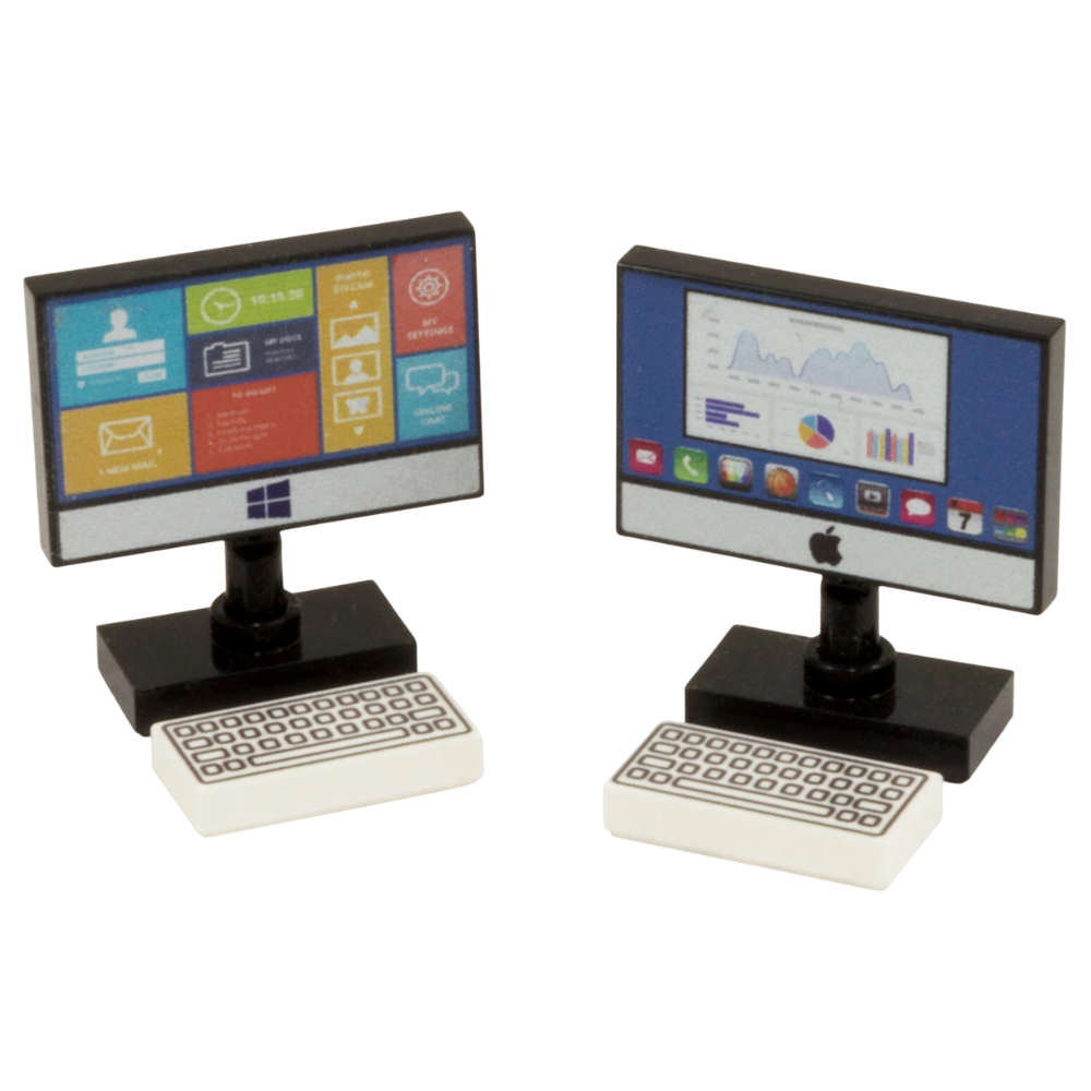 LEGO Computers 2-Pack PC & Mac Monitors with Keyboard Custom Kit