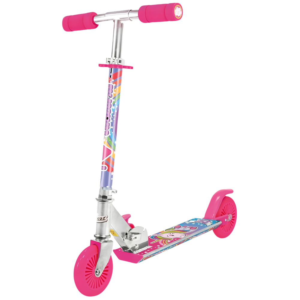 Ozbozz Unicorn Magical Sparkles Kids Scooter Colourful Indoor & Outdoor Push Scooter for Ages 5+