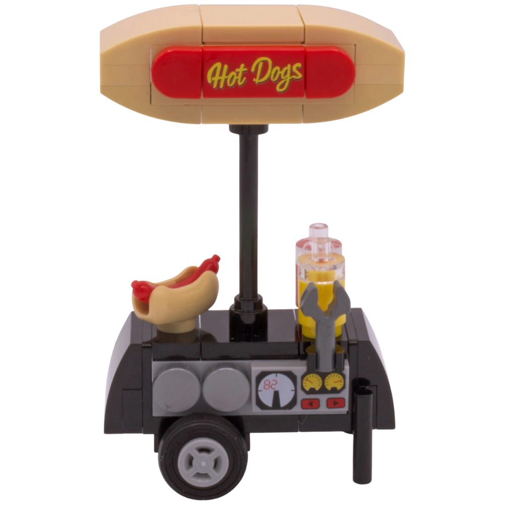 LEGO Hot Dog Stand Cart City Street Food Vendor BBQ Custom Building Set MOC