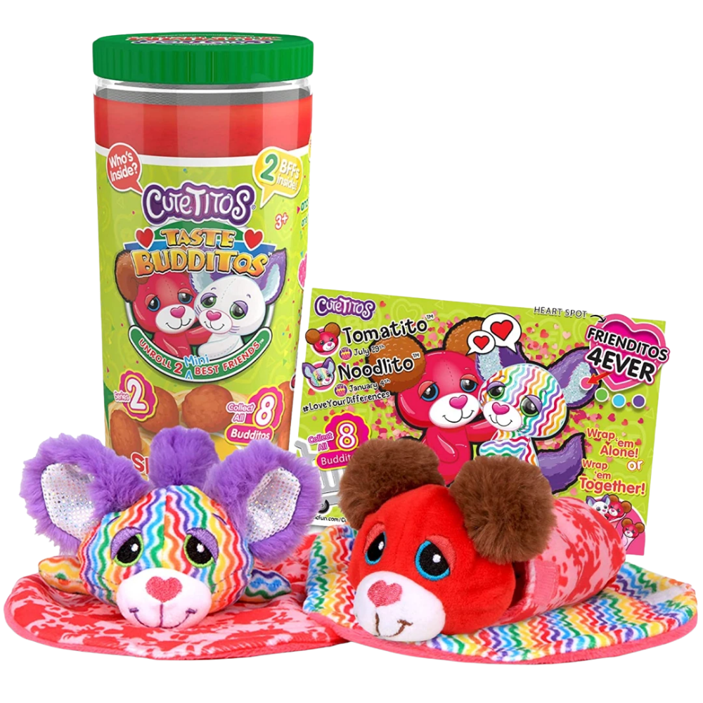 Cutetitos Taste Budditos 2-Pack Soft Cuddly Plush Toys Spaghetti Meatballs Food Pairing Teddies