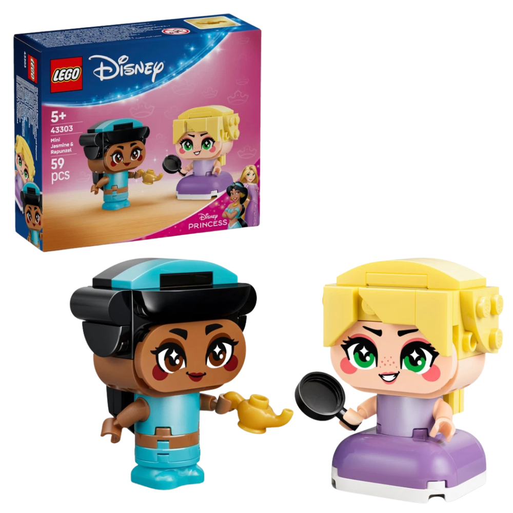 LEGO Disney Princess 43303 Mini Jasmine & Rapunzel Building Set for Kids with Accessories