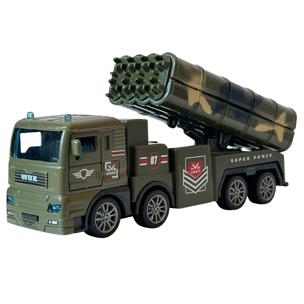 Anek Military Rocket Launcher Lorry Truck Diecast Toy Model Pull Back Action 1:50 Scale