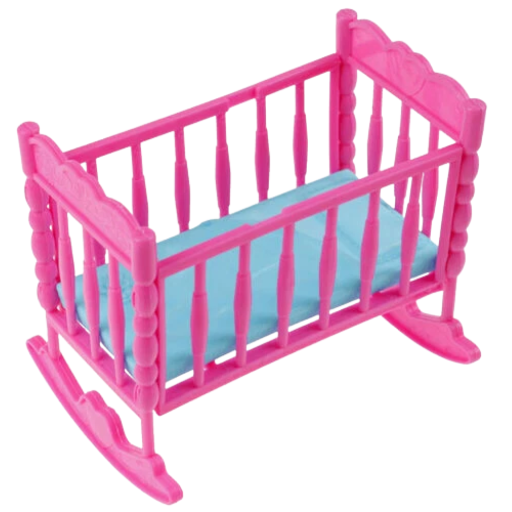 Mini Doll Bed Cot Furniture for Shelly Sized Dolls Pink & Blue