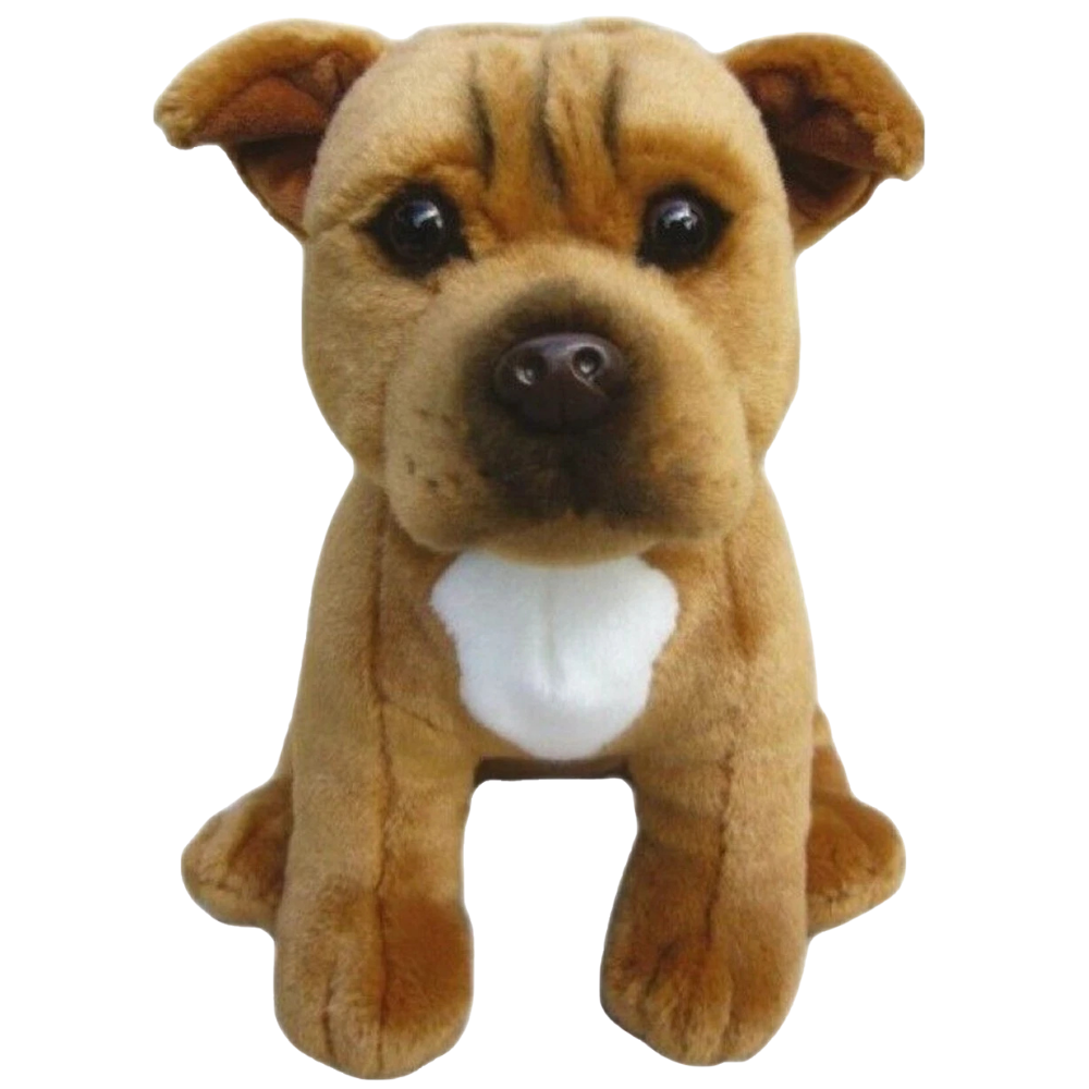 Staffordshire Bull Terrier Red 24cmh Plush Staffy Soft Toy by Faithful Friends Dog Gift