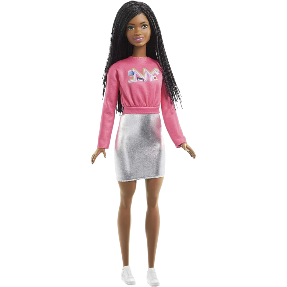 Barbie It Takes Two Brooklyn Roberts Doll Pink Nyc Shirt Silver Metallic Skirt Kids Toy Gift