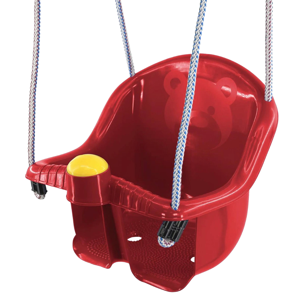 Kids Red Swing Seat with Garden Rope Toddler Indoor Outdoor Play 1-3 Years