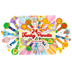 24 Kids Pencils with Eraser Toppers Animal Dinosaur Party Bag Classroom Gifts