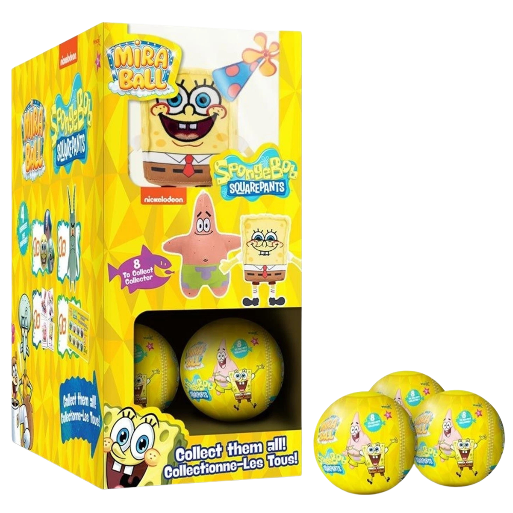 Spongebob Squarepants Mira Ball 3 Surprises Plush Tin Box Soft Squishy Toy