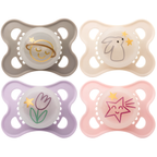 MAM Night Soothers 0-6 Months Twin Pack, Glow in the Dark Orthodontic Silicone Pacifiers