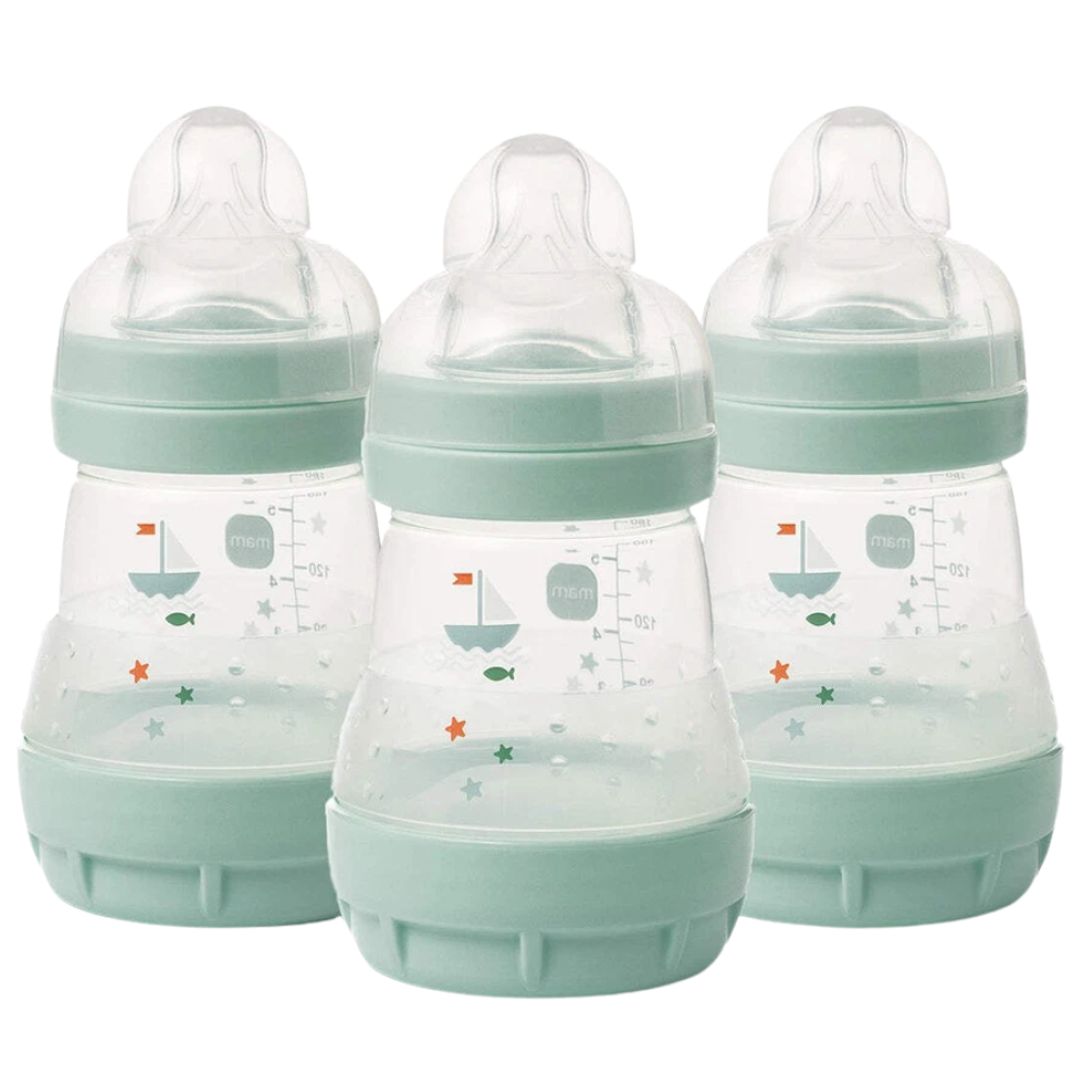 MAM Easy Start Anti-Colic Baby Bottles 160ml Pack of 3 Feeding Bottles